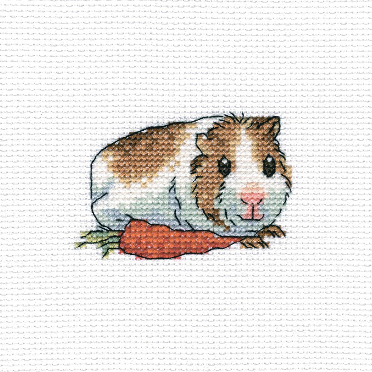 RTO Cavy with Carrot Cross Stitch Kit x 4-inch 14 Count, Acrylic, Multicolour, 13.33x17.78x0.63 cm