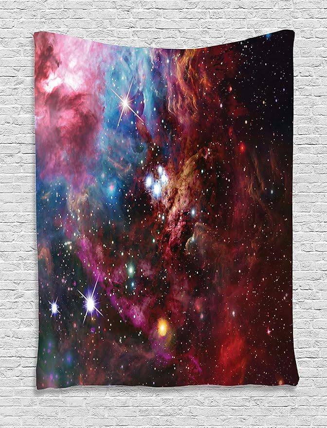 Tapiz del espacio exterior, nebulosa espacial con cúmulo en la zona