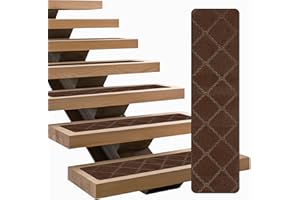 LINCONSON 15 Pack Anti Slip Carpet Stair Tread | 8” x 30” | Removable and Washable Runners for Stairs with Adhesive Free Rubb