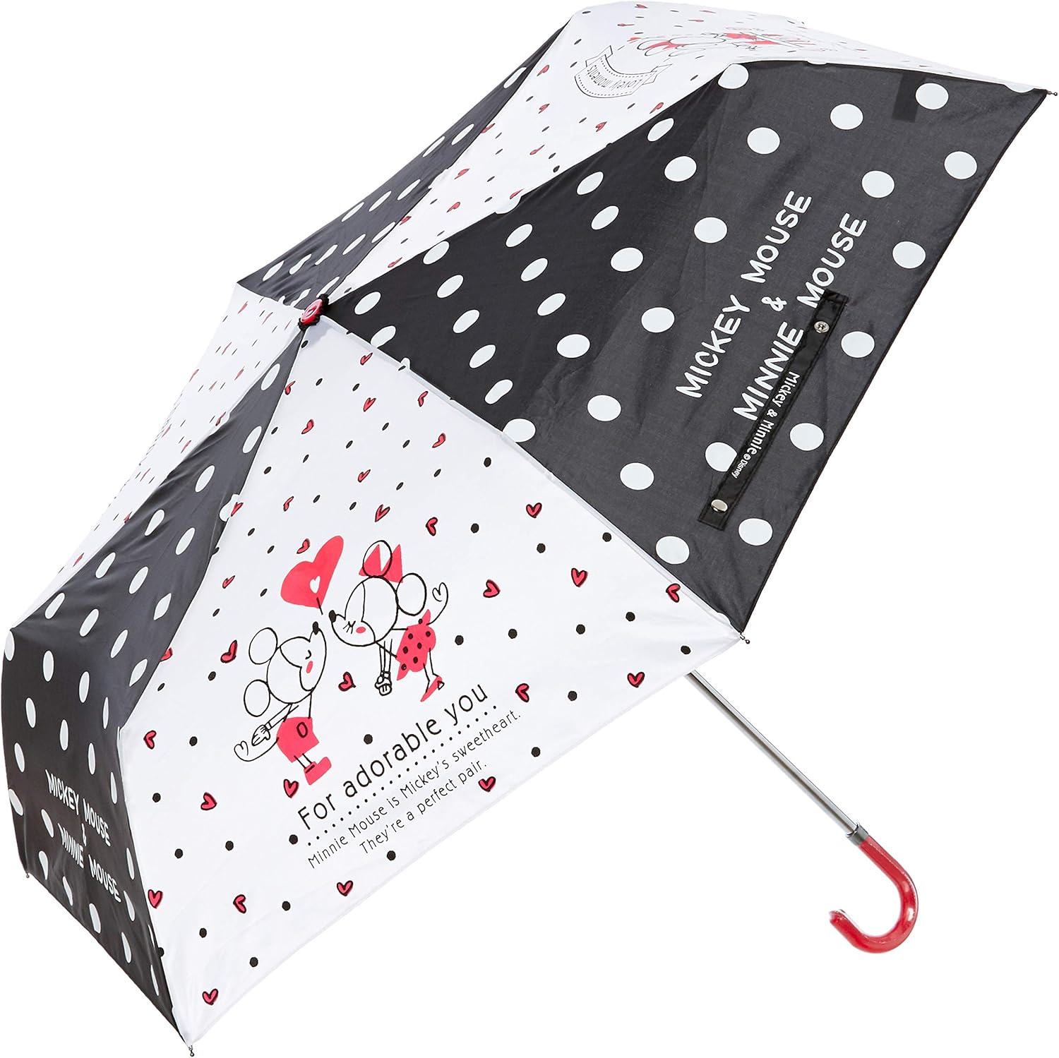 Amazon Co Jp ディズニー 傘 ディズニー ミッキー ミニー ラブリーペア 折畳傘 レディース 53 服 ファッション小物