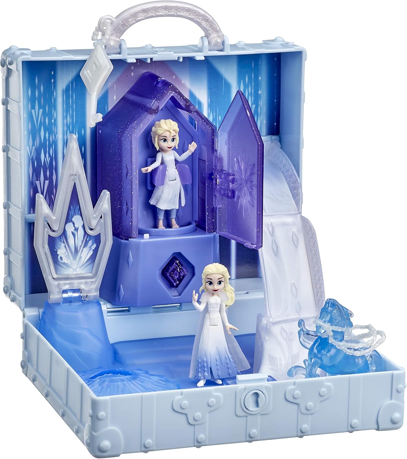 Hasbro Disney Frozen 2 Pop-Up Adventure Ahtohallan Adventure Playset with Handle Includes 2 Elsa Dolls Toy for Kids - Image 5