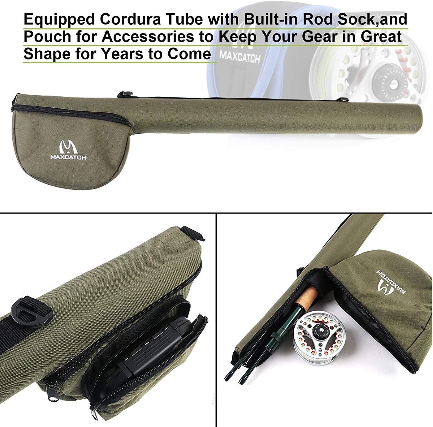 M MAXIMUMCATCH Maxcatch Extreme Fishing Combo Kit 3/5/6/8 Weight, Starter Rod and Reel Outfit, with a Protective Travel Case (5wt 9‘0“ 4pc Rod, 5/6 Reel) : Sports & Outdoors