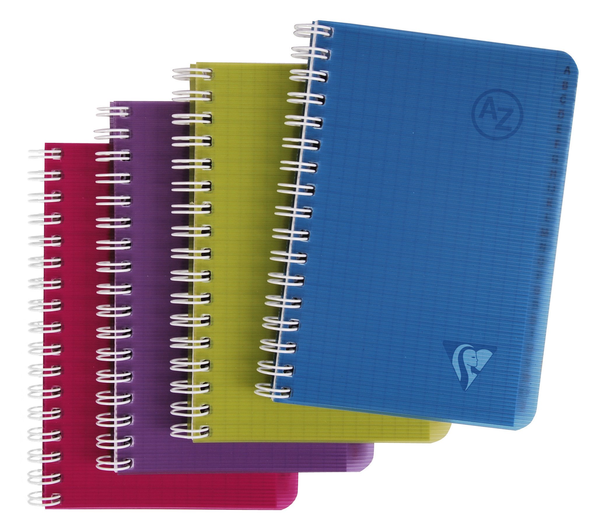 Clairefontaine 329225C LiniColour Intensive Collection Set of 10 Spiral Indexes 9x14 - 100 Small Squares Pages - White Paper 90g - Polypro Cover Random Colours