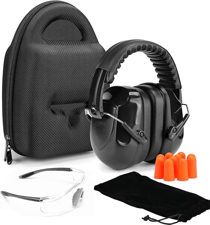 Kosse Shooting Ear Protection Earmuffs, Gun Safety Glasses and Soft