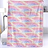 SDY Rainbow Throw Blanket 50"*60",Soft Rainbow Blanket for Girls Boys and Kids，Microfiber Flannel Blanket for Girls,Boys Kids Sofa Bedroom Camping