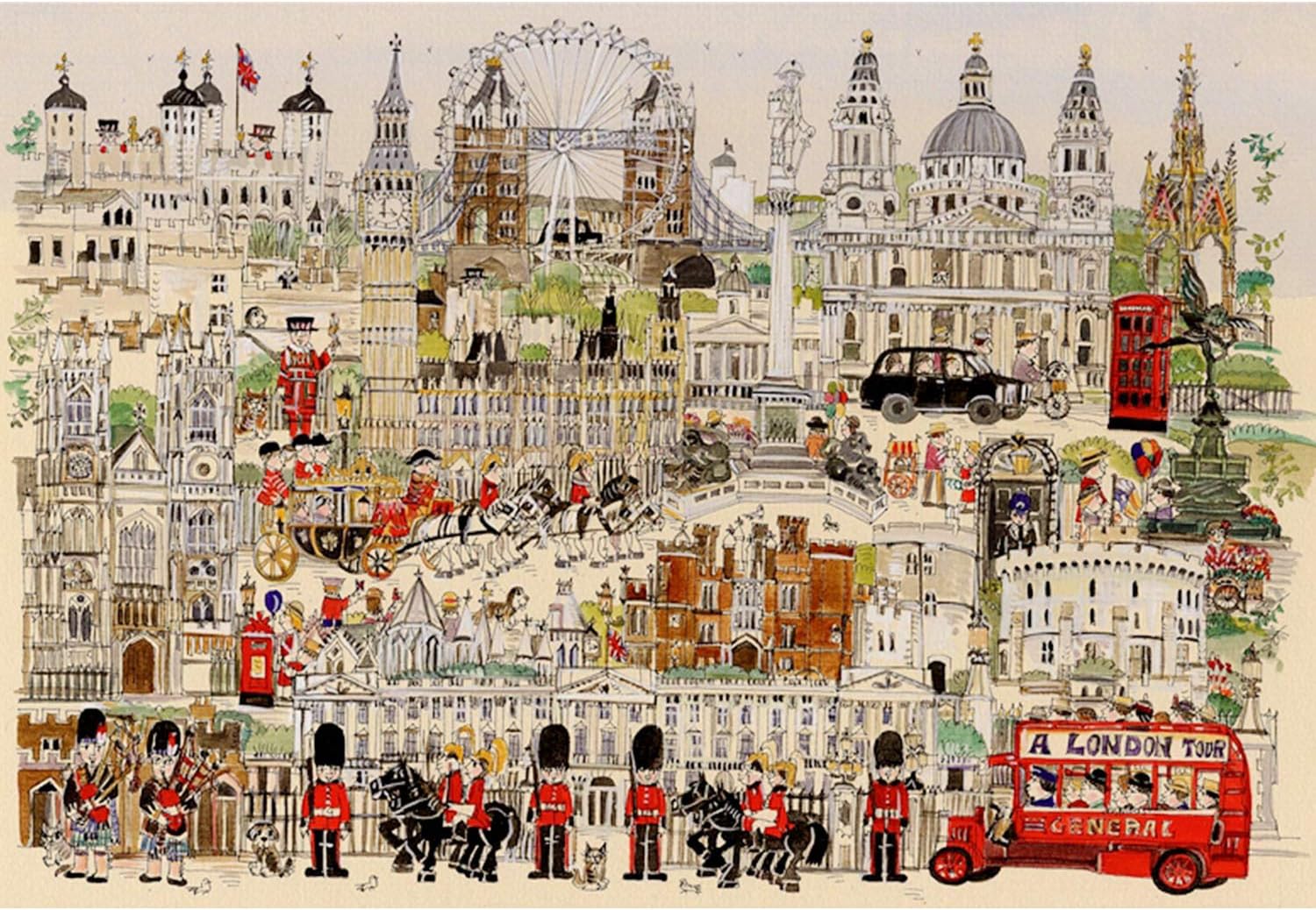 Florvine 1000 Piece Jigsaw Puzzles Adults Puzzle Sets Brain Challenge Puzzle for Kids Childrens Adults(London Tour)