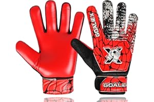 GOALIEX Soccer Goalie Gloves, Football Goalkeeper Gloves for Kids Boys Youth Children Double Wrist Along 4mm Super Grip Palm