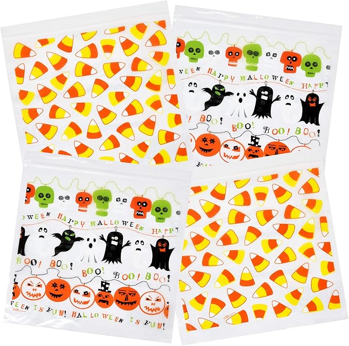 Gift Boutique Halloween Candy Goodie Bags Zipper Seal Trick