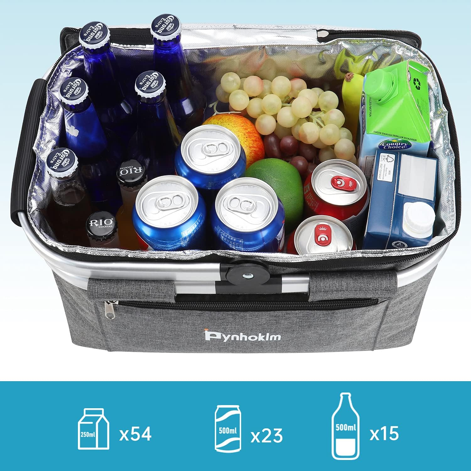 Pynhoklm Insulated Cooler Bag Portable Collapsible Picnic Basket Cooler with Sewn in Frame : Garden & Outdoor