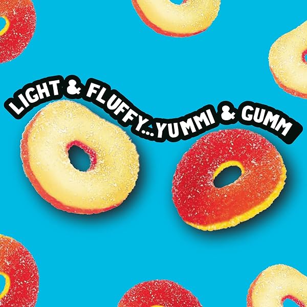 TROLLI PEACHIE O’S SOUR GUMMY RINGS CANDY, 5 POUND BULK BAG