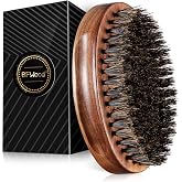 BFWood Boar Bristle Beard Brush - Black Wood Walnut Military Style, Men's Wooden Mustache Brush
