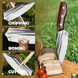 AOSILEY Pocket Fixed Blade Knife with Wood Handle