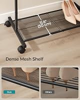 SONGMICS Clothes Rack on Wheels 74 cm Long With Storage Shelf Black HSR130B01 view 4