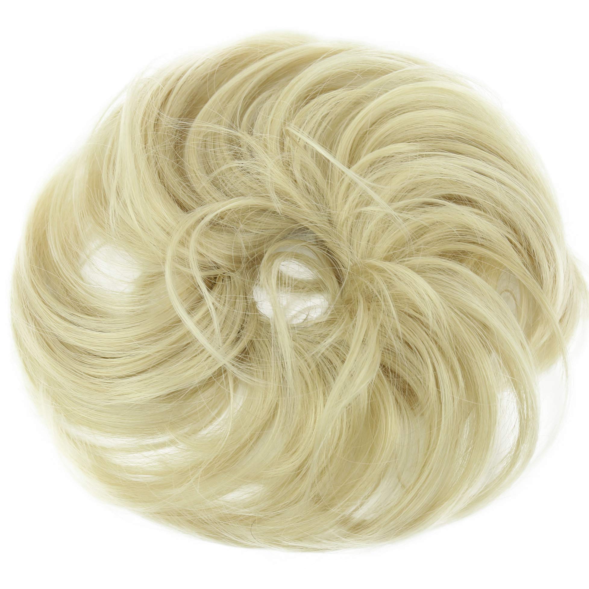 CAISHA Synthetic Fiber Hairpiece Scrunchie Scrunchy Updo Slightly Wavy Light Blonde Mix G14B