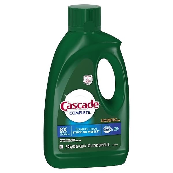 CASCADE COMPLETE GEL DISHWASHER DETERGENT LIQUID GEL, CITRUS BREEZE, 75 OZ
