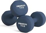PROIRON Neoprene Dumbbell Weights Pair 1kg-10kg Dark Grey 2 x 7kg