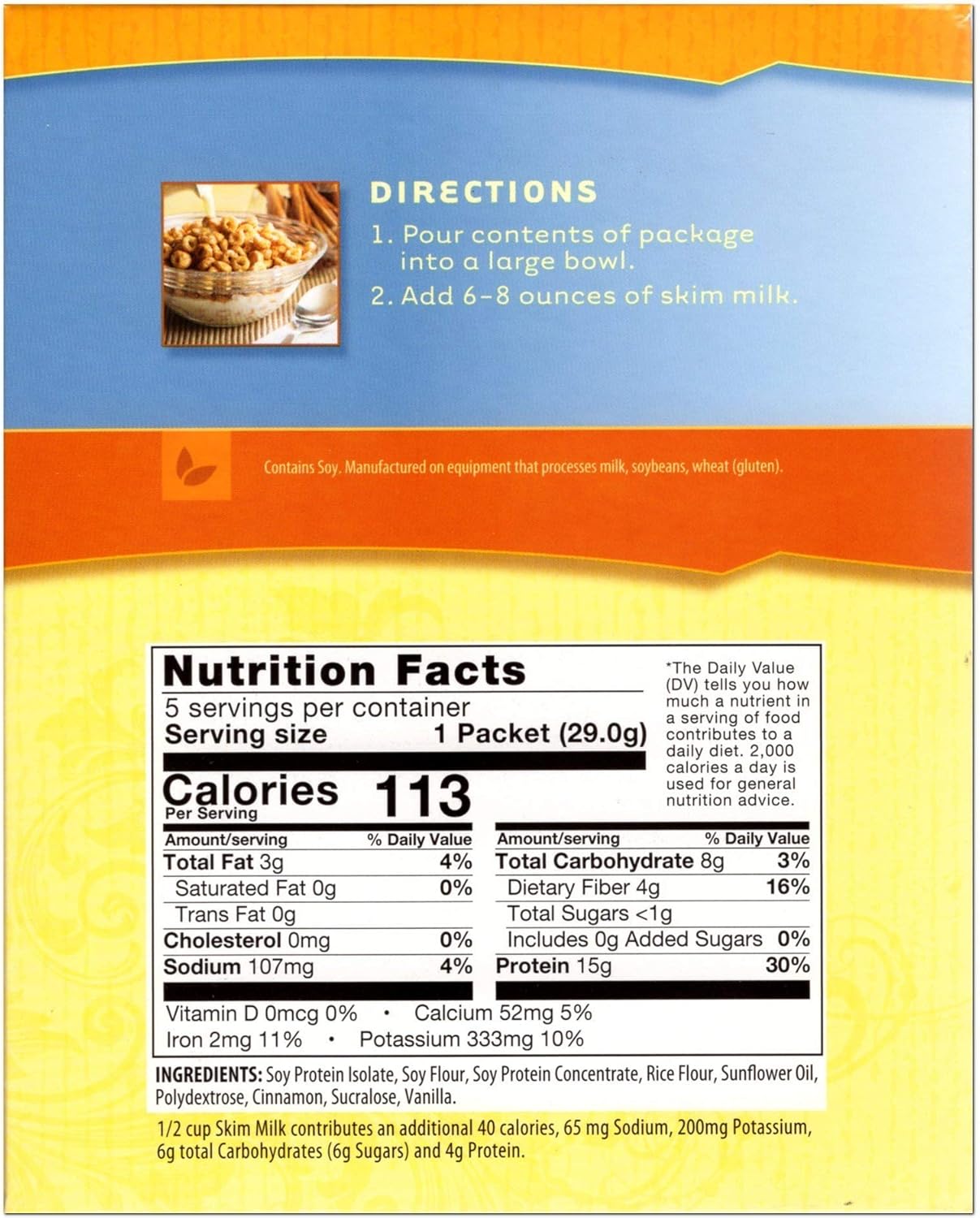 NutriWise Cinnamon Cereal Healthy Delicious Breakfast High