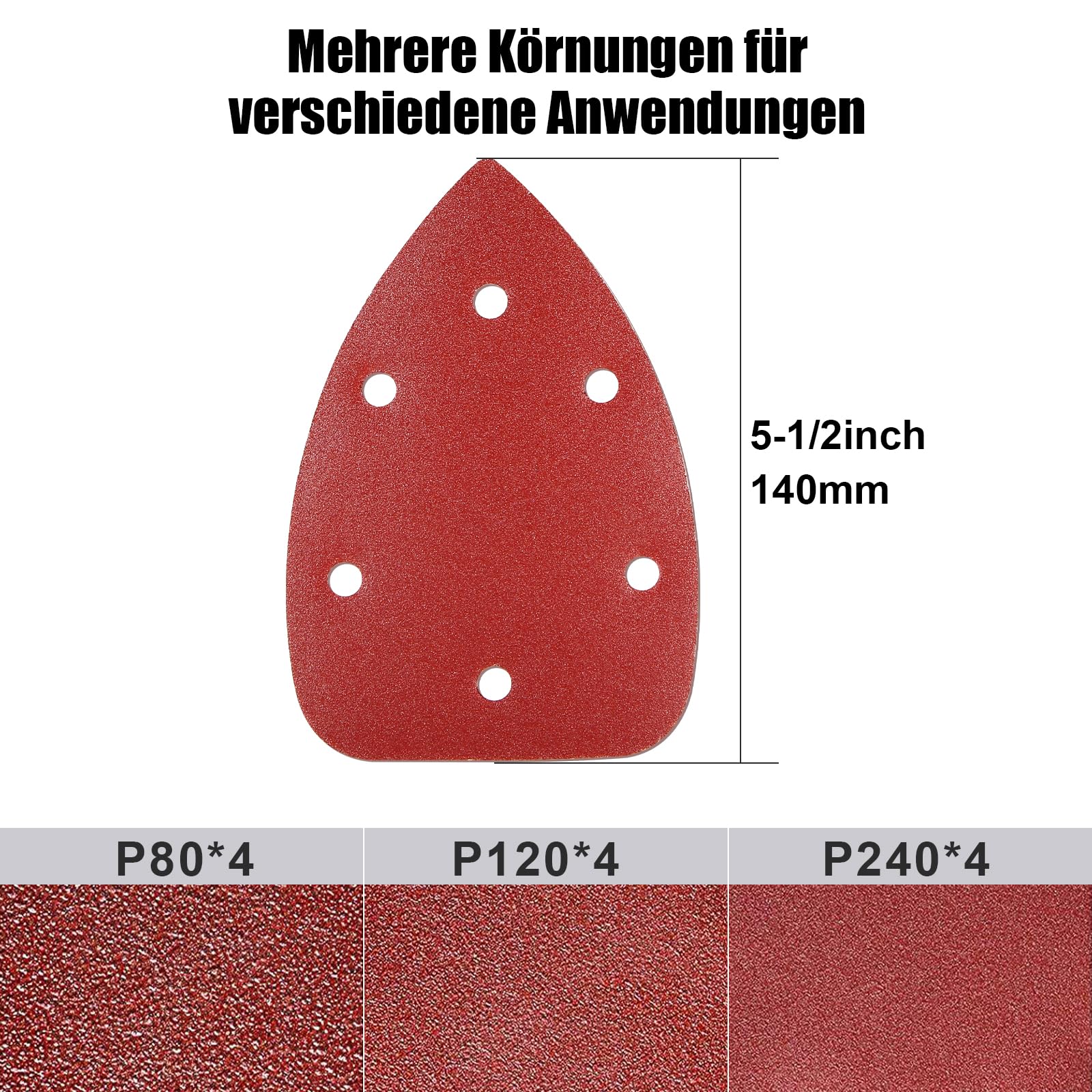 HYCHIKA 140W Deltaschleifer, 13000 OPM Multischleifer Effiziente Staubabsaugung, mit 12PCS Schleifpapier, Ideal zum Schleifen von Holz und Entfernen von Rost und Farbe 8