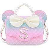 Luchike Birthday Gifts for 4 5 6 7 8 9 10 Year old Toddler Purse for Little Girls Initial Purse Kids Crossbody Bag for Girls Christmas Gifts S