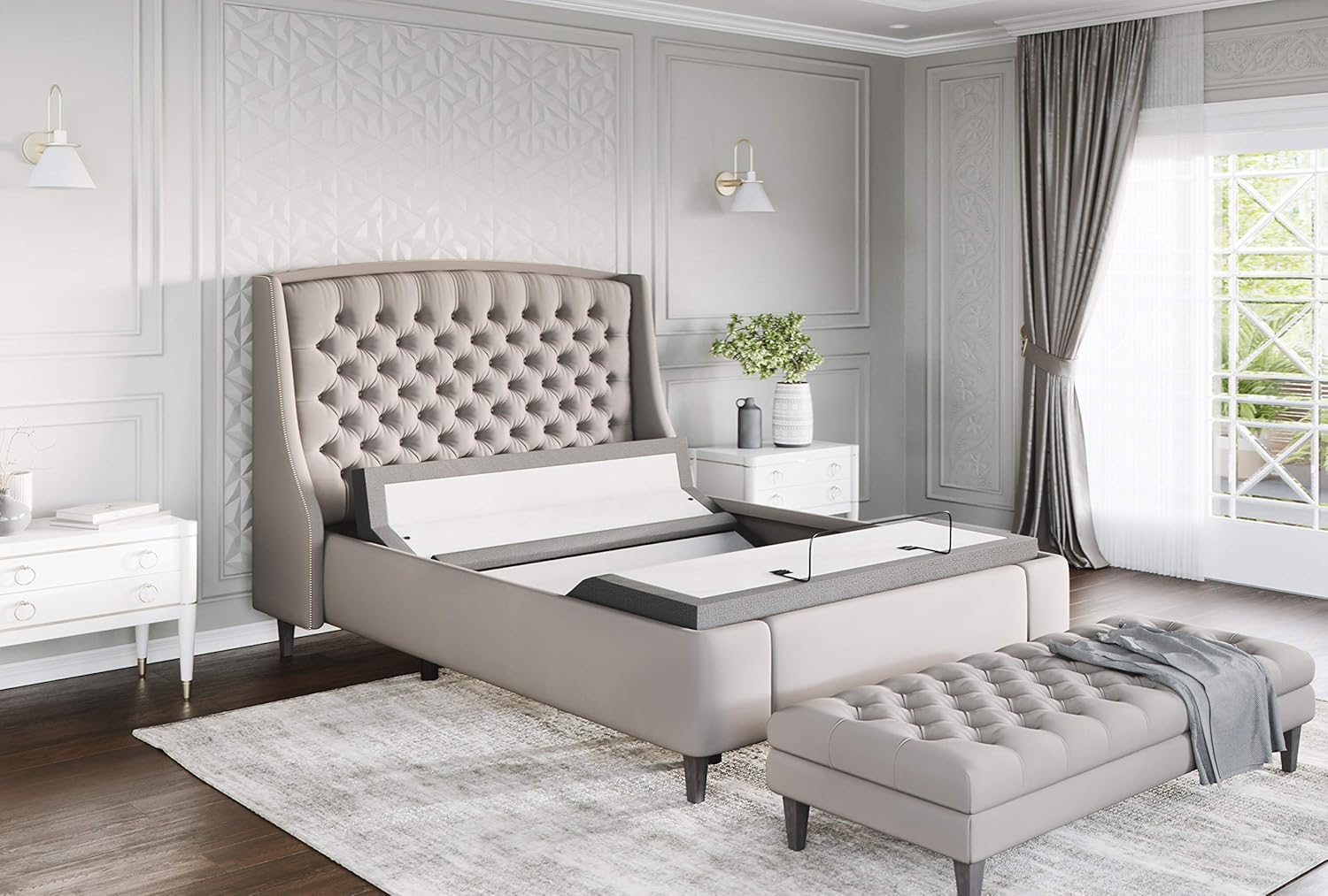 Sven & Son Queen Adjustable Bed Base Frame Platinum