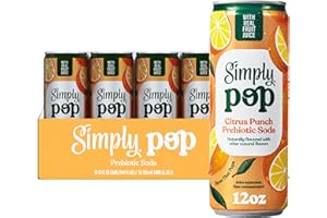 Simply POP Prebiotic Soda Citrus Punch Cans, 12 fl oz, 12 Pack