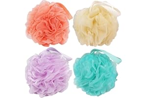 Chuya Shower Loofah Sponge 70g/PCS，4 Pack Bath Sponges Deep Cleaning Large Loofahs Bathing Scrubbers for Women Men Kids