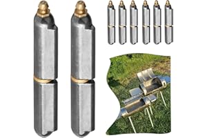 Yotapik 8 Pack 4−3/4"×6/8" Barrel Hinges Weld On Heavy Duty Metal Gate with Grease Zerk, Carbon Steel Commercial Weldable Bullet Hinges Easy DIY for BBQ Smoker Steel Gates Swing Safety Door Trailer