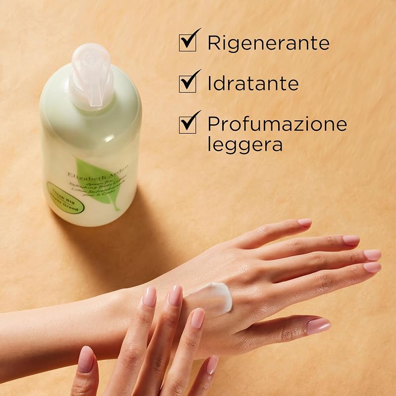 - Green Tea, Lozione Corpo Rinfrescante, con Fragranza di Estratto di Tè Verde, Ristora e Idrata, Energizza i Sensi, Pelle Setosa e Morbida - 500 ml