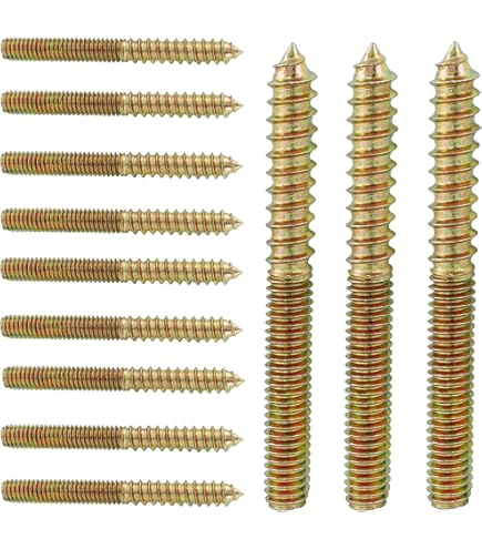 12 Pack 1/4-20 X 1.5" Black Hanger Bolts Double Headed Wood Dowel Screws