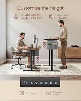 VASAGLE Electric Standing Desk 60x140 cm 72-120 cm 4 Memory Heights Rustic view 3