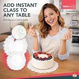 SOL Round Paper Doilies 8.5in 6.5in White Lace 150 Pack Garden Party view 4