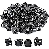 EASYEAH 50pcs 1/2"(13mm) Black Snap-in Knockout Insulating Bushing Grommets | Plastic Cable Hole Grommets for Wiring, Round Nylon Snap in Locking Electrical Wire Cord Hose &amp; Tubing Bushings Grommets