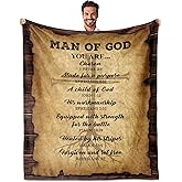 YDAISCU Man of God Throw Blanket 60"X50", Religious Gifts for Men Faith, Christian Gifts for Men, Bible Spiritual Catholic Gift for Mens, Encouragement Birthday Gift for Mens
