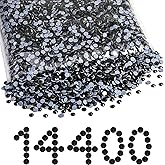 Beadsland Hotfix Rhinestones Bulk, 14400PCS Crystal Hot Fix Rhinestones for Crafts Clothes DIY Decoration, Black, SS10, 2.7-2.9mm