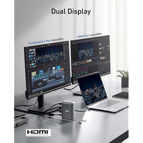 Anker 577 Docking Station 13-in-1 Thunderbolt 3 – 85W Charging & Dual 4K Display | Refurbished