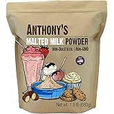 Anthony's Malted Milk Powder 1.5lb, For Ice Cream, Milk Shakes, and Baking, Non GMO, Made in USA