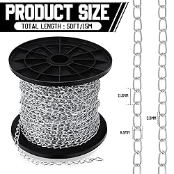 Yaocom 50 ft Galvanized Steel Hanging Jack Chain