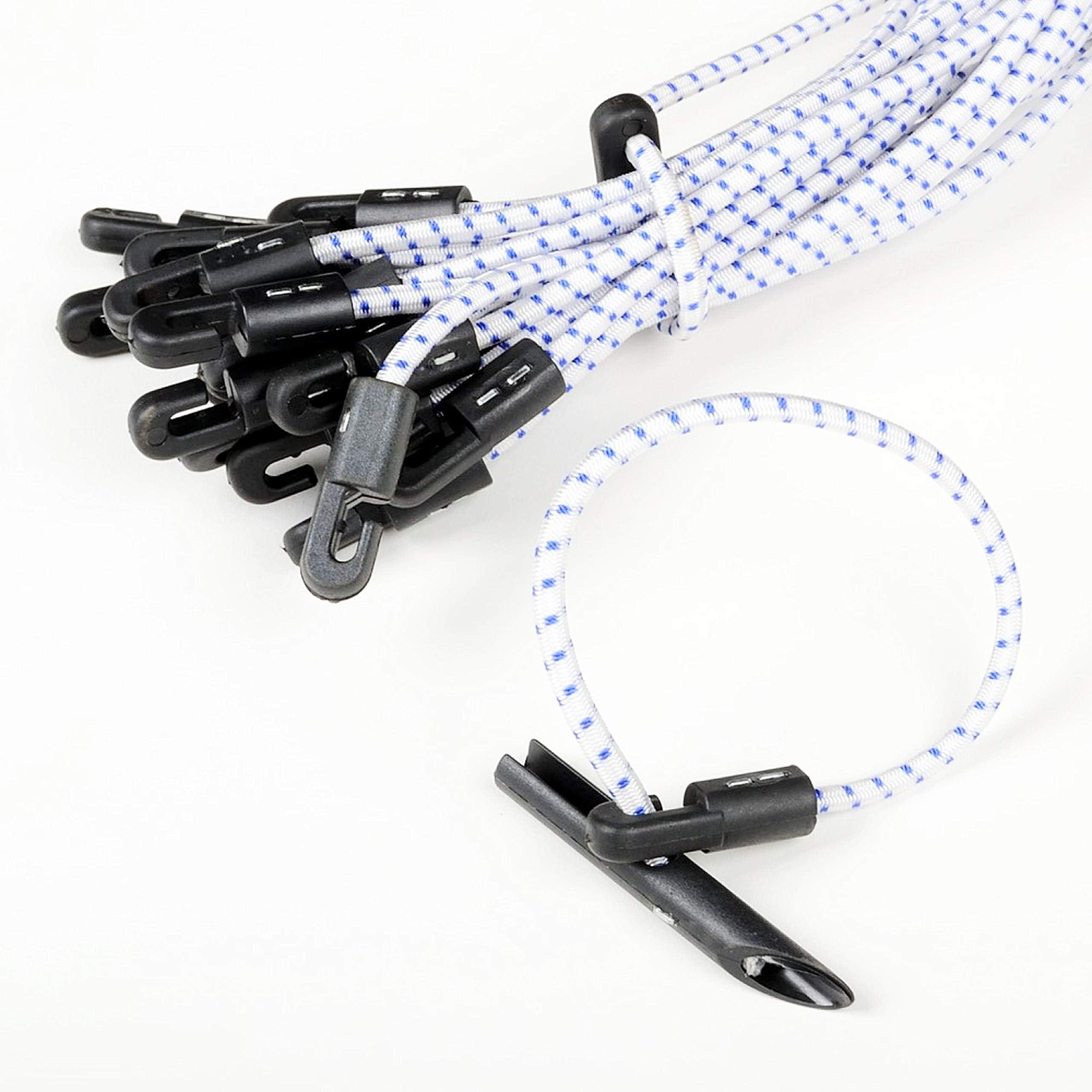 WennoW 20-Pc. 12" Inch Elastic Bungee Tie ＆ Toggle Elasticated shock cords