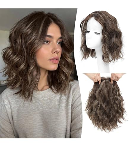 Amazon.com : UDU 11 Inch Short Wavy Hair Topper for Women  display picture 1