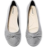 Veittes Women's Round Toe Wide Width Ballet Flats