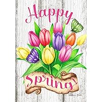 Toland Home Garden 1112301 Spring Tulips 12.5 x 18 Inch Decorative, (12.5" x 18"), Double Sided Garden Flag