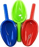 Matty's Toy Stop 14" Kids Long Handle Sand Scoop Plastic Shovels for Sand & Beach (Red, Blue & Green) Complete Gift Set…