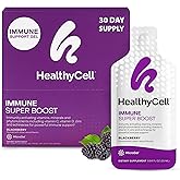 Healthycell Immune Super Boost Daily Liquid Supplement - Immune Support Supplement for Adults with Echinacea, Elderberry, Vitamin C, Vitamin D, Calcium & Zinc - 30 Gel Packs