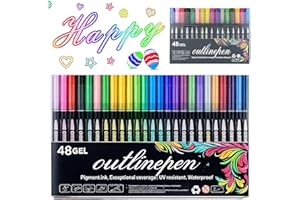 Dreamy Sparkle Dual-Line Contour Pen, Outline Pens Metallic, Dreamy Sparkle Dual Pen, Quick-Dry Ink for Drawing, Coloring & D
