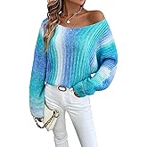 SHENHE Women's Colorblock Boat Neck Long Sleeve Casual Sweater Pullover Top