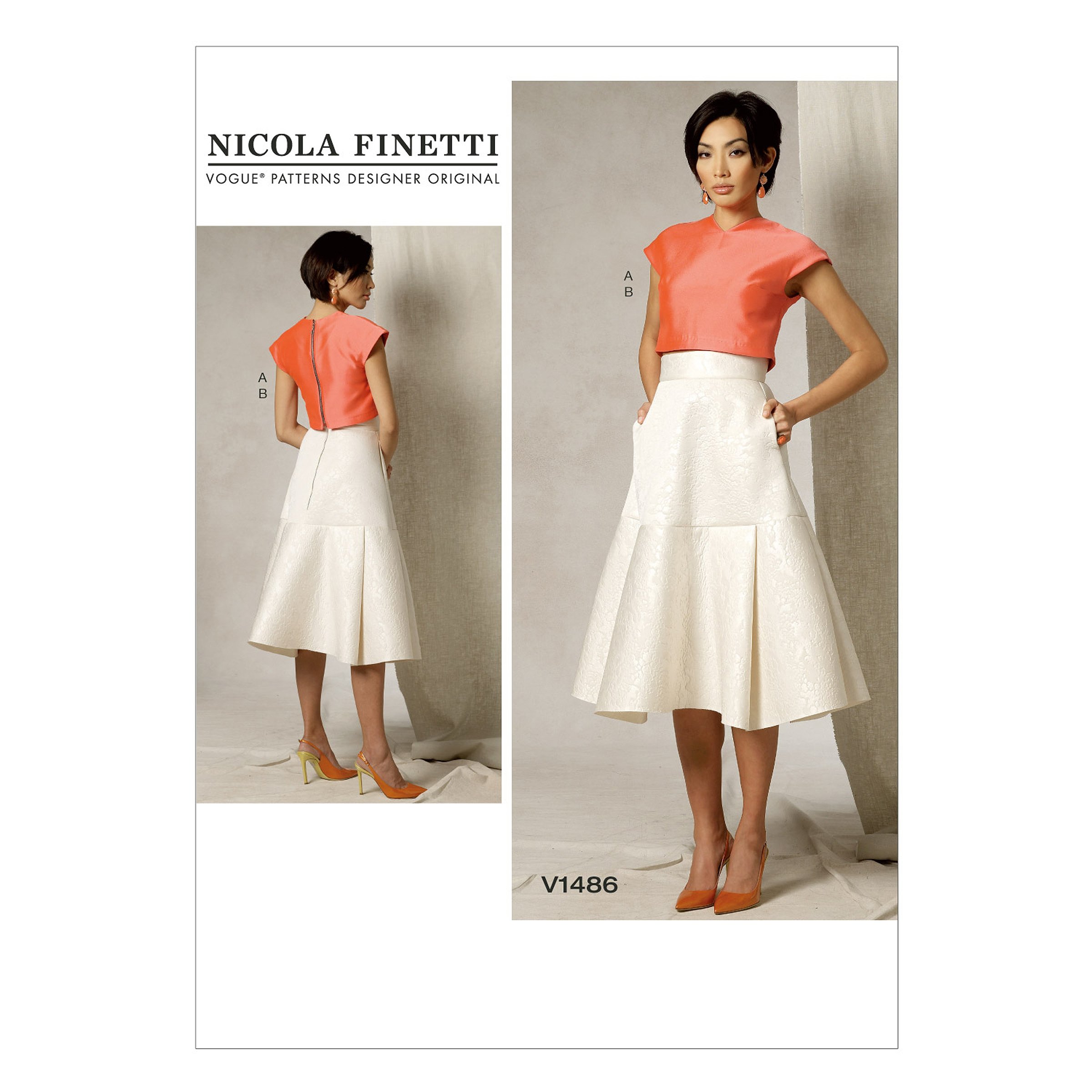 Vogue Patterns 1486A5 Sizes 6-14 Misses Top and Skirt