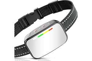 Bark Collar Kiuluta Dog Bark Collar for Large Medium Small Dogs Anti Barking Collar Dog Training with Beep Vibration Shock Stop Barking Control Devices IP67 Waterproof Automatic Bark Collar (Silver)