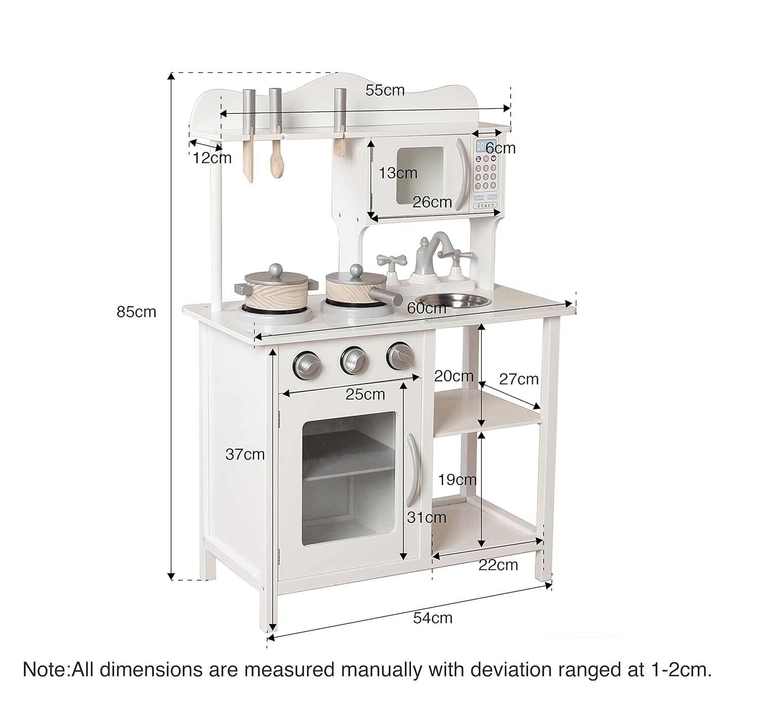 white wooden play kitchen