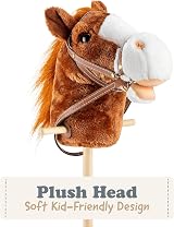 Toyrific 99 cm Hobby Horse Toy with Sounds Brown Dark Durable Wheels view 5