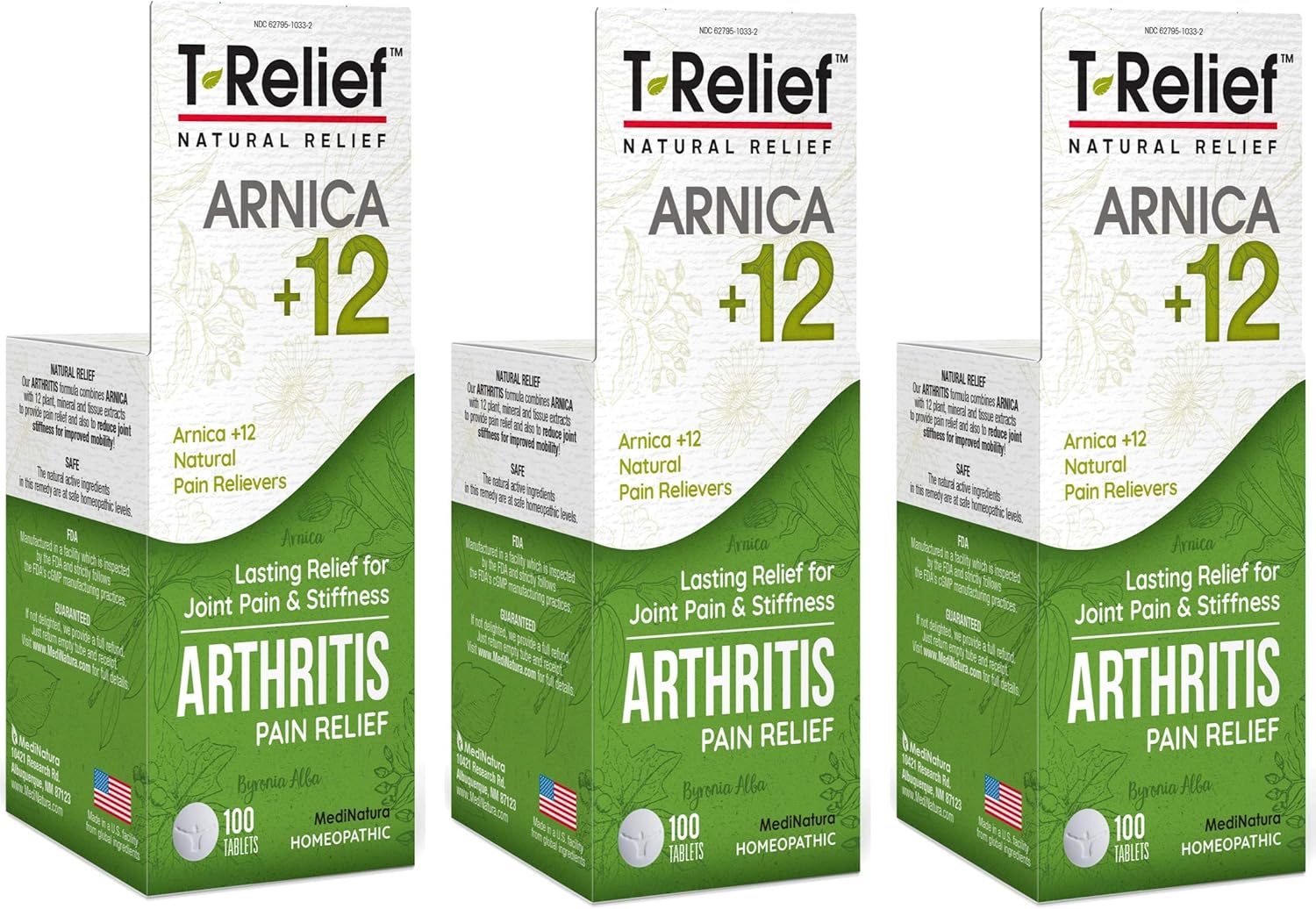 T-Relief Arthritis Pain Relief, 100 Tablets (3 Pack): Health & Personal Care